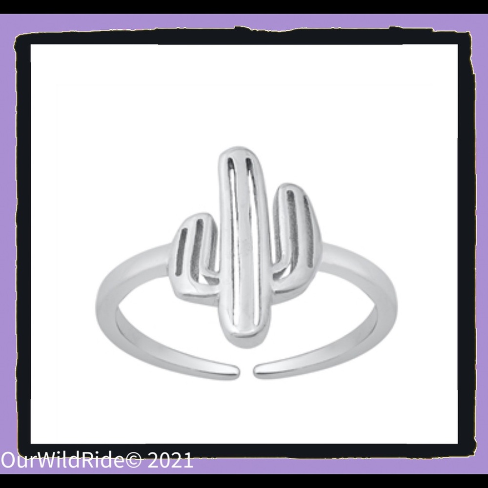 Sterling‎ Silver Cactus Toe Ring